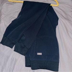 Figs dark harbor high waisted jogger scrubs - M